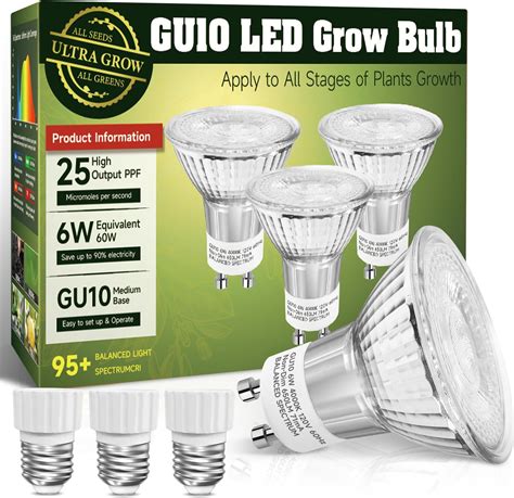 Amazon.com: GU10 Grow Light Bulbs, Full Spectrum Plant Bulbs for Indoor ...