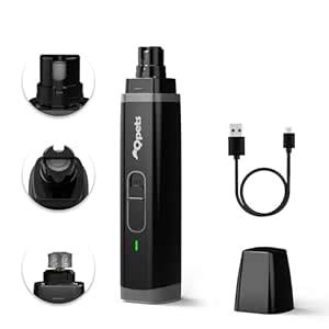 Qpets® Professional Electric Dog Nail Grinder with 2 LED Light, Dog ...