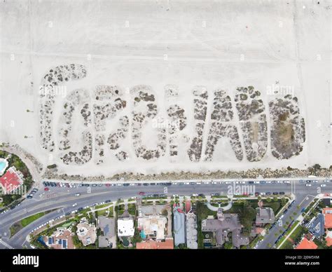 Aerial view of Coronado Sand Dune Secret Message on Coronado Island ...