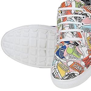 Buy Kraasa Men's Grey Designer Printed Casual Sneaker Shoes (7 UK) at ...