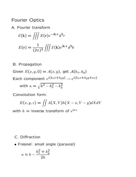 Image result for Fourier Optics Tutorial