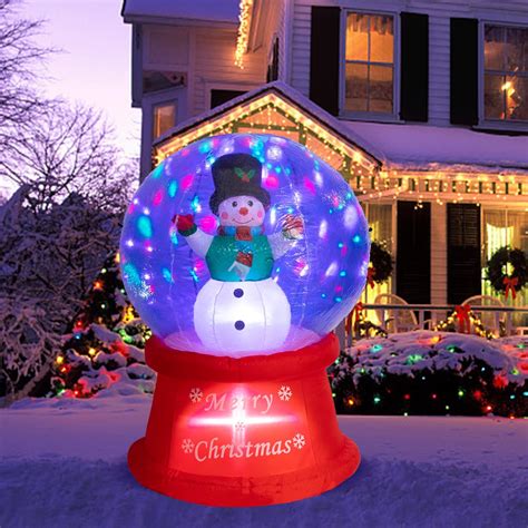 Amazon.com: Vigdur Christmas Inflatables Snow Globe - Blow Up Snowman ...