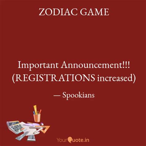 ZODIAC GAME Important ... | Quotes & Writings by Spookians Club | YourQuote