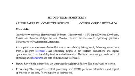 UNIT 1 - CLT COMPUTER SCIENCE PAPER: Intro to Hardware & Software ...