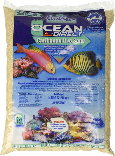 Carib Sea ACS00905 Ocean Direct Natural Live Sand for Aquarium, 5-Pound ...