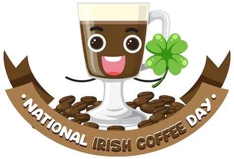 Banner-Design für den Nationalen Irish Coffee Day | Kostenlose Vektor