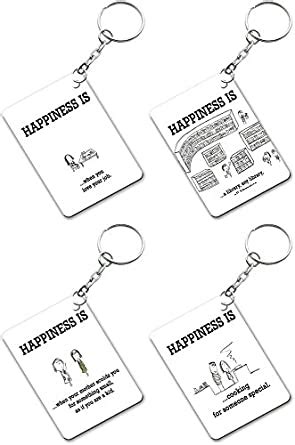 Ucard Happiness Is Keyring Set of 4 : Amazon.in: Fashion