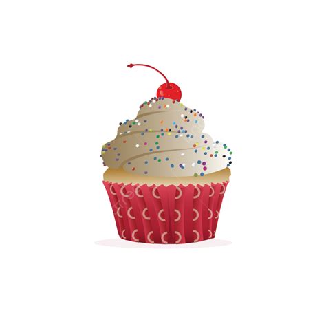 Cupcake With Cherry On Top, Cupcake, Cake, Cherry PNG and Vector with Transparent Background for ...