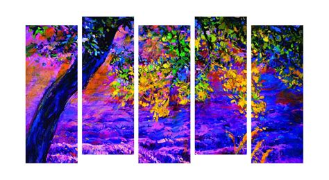 PAPER PLANE DESIGN Split Paintings for Living Room 5 Frames Sunboard ...