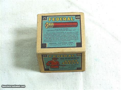 Federal Cartridge Co. 410 21/2 Inch Shell Box With Standing Shooter ...