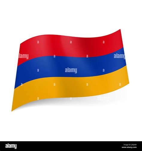 National flag of Armenia: red, blue and yellow horizontal stripes Stock ...
