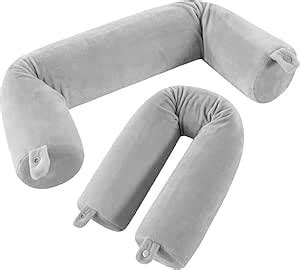 JULEX Twist Memory Foam Travel Pillow Neck, Chin, Lumbar Leg Support ...