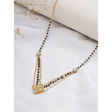 Buy BeAbhika White Quad Kundan Mangalsutra Online