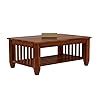Indoplaza Solid Sheesham Wood Coffee Table with 1 Large Open Shelf ...