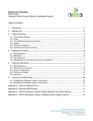 Fillable Online neea Request for Proposals: RFP # 42347 Coding of ...