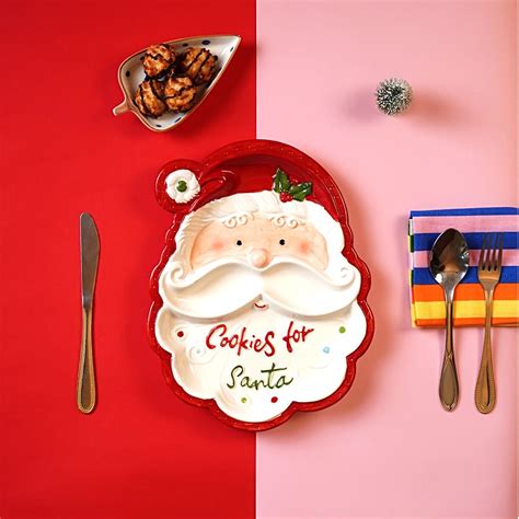 Little Surprise Box Santa Ceramic Plate Serveware | The Mom Store