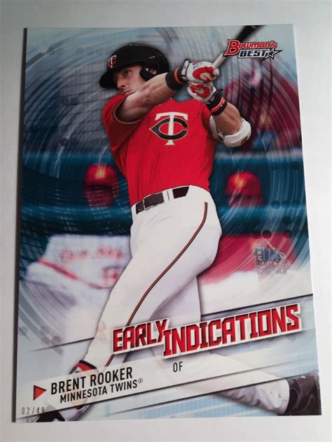 2018 Bowman's Best Early Indications 5x7 Jumbo Brent Rookier Twins 10 ...