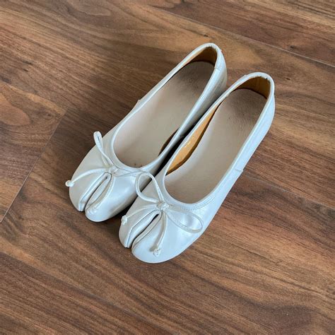tabi ballet flats in white! (bought off the... - Depop