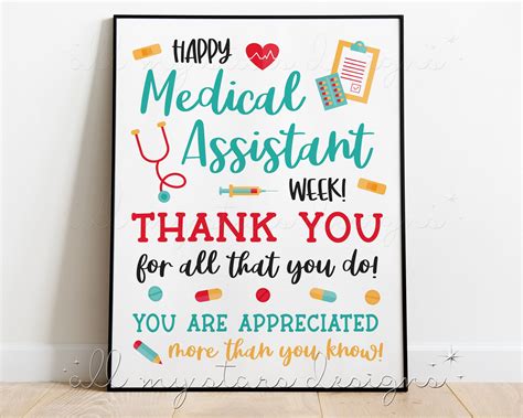 PRINTABLE Happy Medical Assistant Week Thank You for All That - Etsy ...