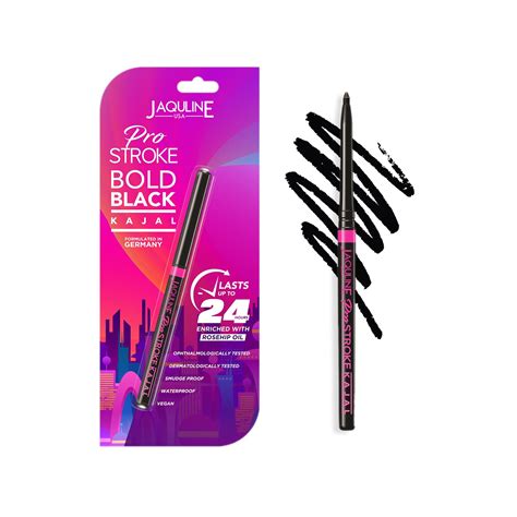 Buy JAQULINE USA Pro Stroke Bold Black Kajal | Smudge-Proof ...