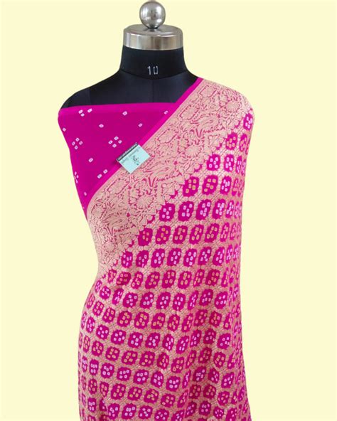 Pure Georgette Bandhani - Banarasi saree – The Banarasi Graph