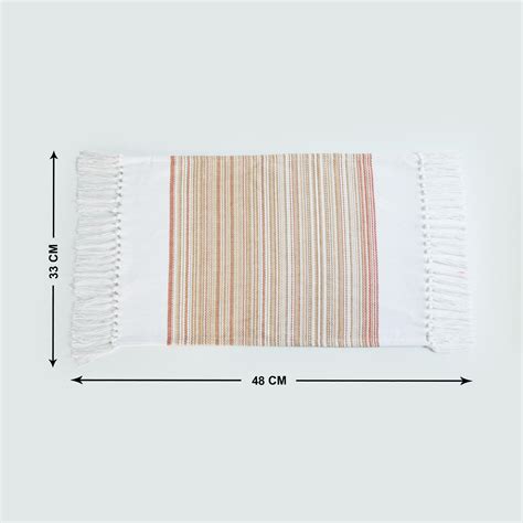 Buy Medora Multicolour Textured Cotton Ribbed Placemat - 33x48cm from ...