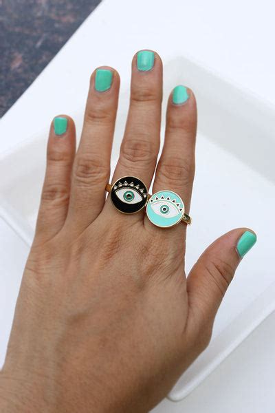 Evil Eye Enamel Finger Ring – zahana