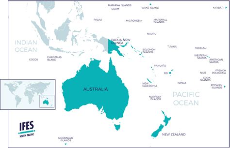 World Map South Pacific