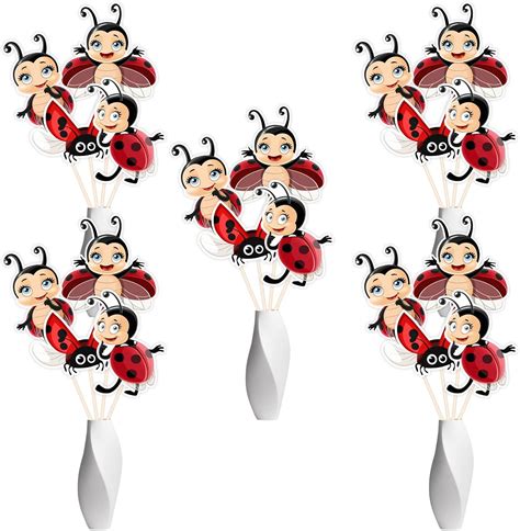 LECAKTO Ladybug Paper Centerpiece Sticks, Baby Shower Table India | Ubuy