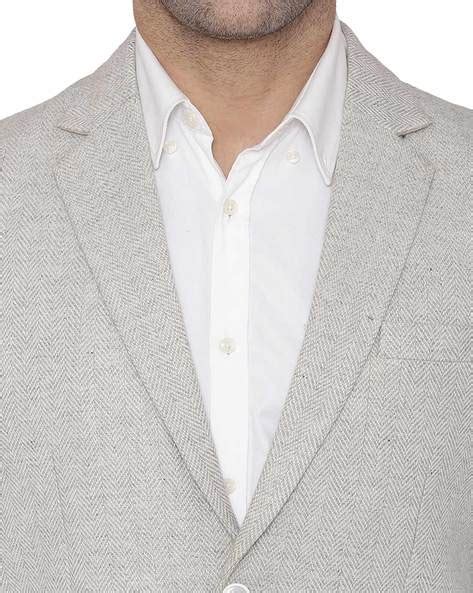 Buy Grey WINTAGE Chevron-Woven Single-Breasted Blazer | AJIO
