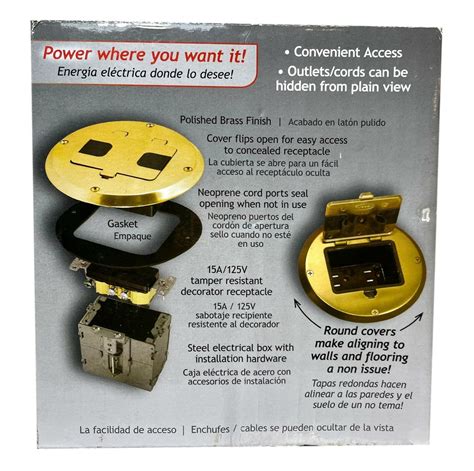 Single Gang Floor Box Kit With Recessed Duplex 15A TR, 54% OFF