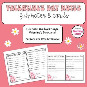 Valentine's Day Note Cards | Simile Writing | Fill in the Blank | FREEBIE