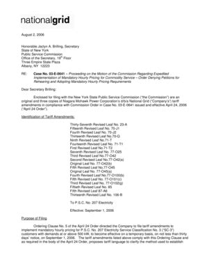 Fillable Online dps ny August 2, 2006 Compliance Tariff Filing - New ...