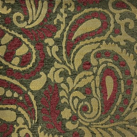 Sydney - Modern Paisley Pattern Chenille Upholstery Fabric by the Yard