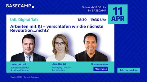 UdL Digital Talk mit Hubertus Heil und Anja Hendel: Arbeiten mit KI ...