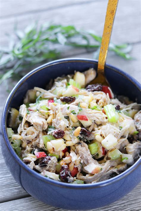 Tarragon Chicken Salad with Toasted Pine Nuts and Apples
