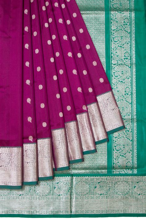 Magenta Venkatagiri Silk Saree