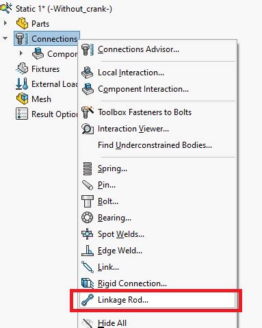 Image result for +Simulation Connector Lin3k SolidWorks