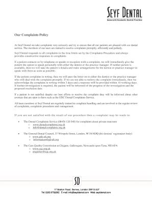 Seyf Dental - Fill Online, Printable, Fillable, Blank | pdfFiller