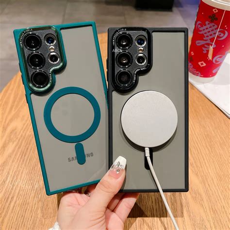 Samsung Galaxy S23 Ultra Hybrid Metal Camera Protection Case with MagS ...