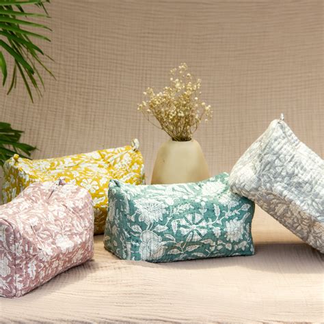 Hand block Printed Toiletry Pouches – Earthy Space Store