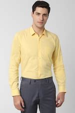 Buy Men Yellow Regular Fit Formal Full Sleeves Formal Shirt Online ...