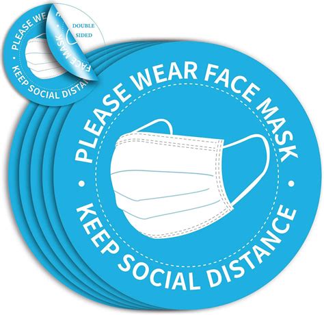Buy Double Sided - Please Wear Face Mask Sign.5-Pack-Peel & Stick Vinyl ...