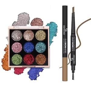 Buy H & H HALF N HALF COMBO Moondust Matte Glitter Eyeshadow Palette ...