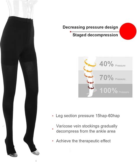 Compression Pantyhose Open Toe Compression Stockings High Stretch Panty Hose Help Relieve ...