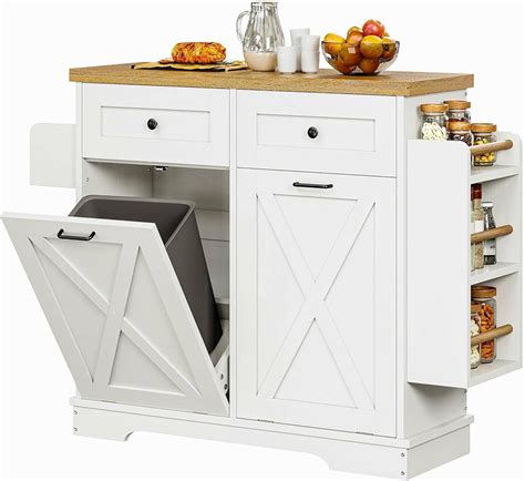 Amazon.com: IRONCK Double Tilt Out Trash Can Cabinet Kitchen, 10 Gallon ...