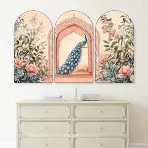 Livin'luxe Set of 3 Peacock decorative Wall Painting for Living Room ...