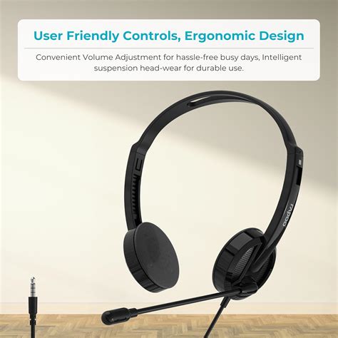 Rapoo H101 Wired Stereo Headphones with Rotating Microphone, 3.5mm ...