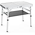 Camping Table, Sportneer Adjustable Height Small Folding Table with ...