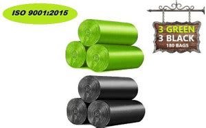 CARTLOG combo of green& black garbage bags disposable/compostable ...